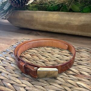 Genuine Ceintures Alligator Belt Brass Buckle Vintage Luxury Classic 30